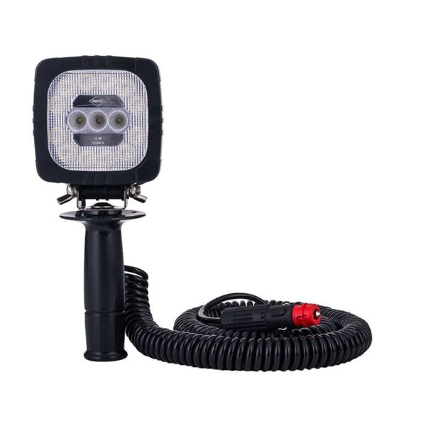 Luz de trabalho LED com ímã, plugue para acendedor de cigarros e acessório especial para veículos 12/24V 12W