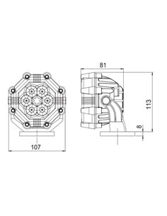 Luz de trabajo LRD 977 23W 1800Lm 12/24V IP68 2
