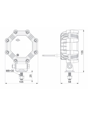 Faro de trabajo SLIM LRD 2984 con función de marcha atrás 20W/4W 12/24V 1800Lm ECE