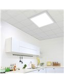 Panel cuadrado LED de superficie 450mm blanco, 80W regulable 3000K/4000K/5700K