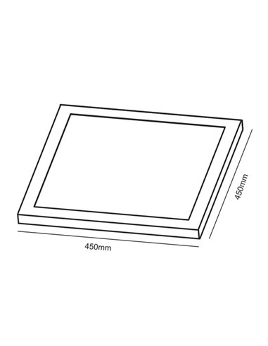 Panneau LED carré blanc de 450 mm, 80 W, dimmable, 3000 K/4000 K/5700 K