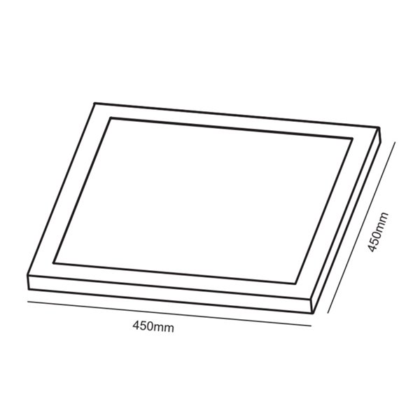 Panel cuadrado LED de superficie 450mm blanco, 80W regulable 3000K/4000K/5700K