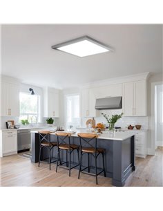 Panel cuadrado LED de superficie 450mm plata galvanizada, 80W regulable 3000K/4000K/5700K 2