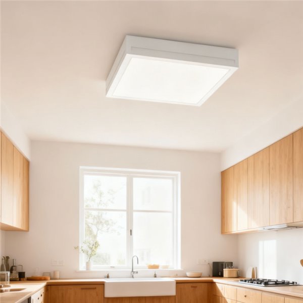 Plafón LED cuadrado 380mm de superficie blanco 36W IP44 3CCT (3000K-5700K)