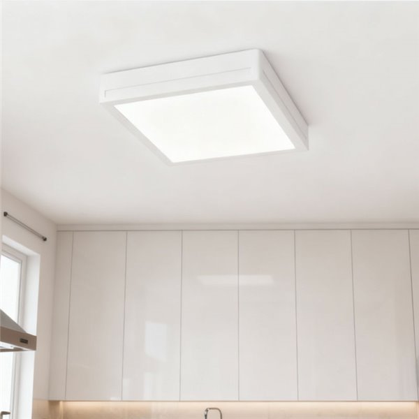 Plafonnier LED carré 380 mm, montage en surface, blanc, 36 W, IP44, 3CCT (3000 K - 5700 K)