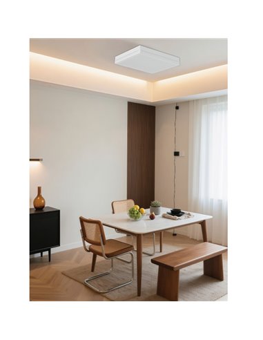 Plafonnier LED carré 380 mm, montage en surface, blanc, 36 W, IP44, 3CCT (3000 K - 5700 K)