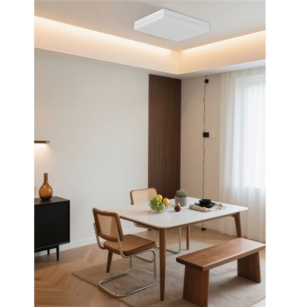 Plafón LED cuadrado 380mm de superficie blanco 36W IP44 3CCT (3000K-5700K)