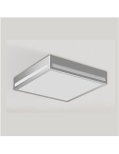 Luminária de teto quadrada de LED 380mm com superfície galvanizada prateada 36W IP44 3CCT (3000K-5700K)