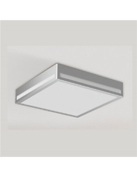Plafón LED cuadrado 380mm de superficie plata galvanizada 36W IP44 3CCT (3000K-5700K)