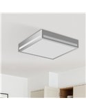 Plafón LED cuadrado 380mm de superficie plata galvanizada 36W IP44 3CCT (3000K-5700K)