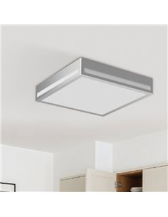 Luminária de teto quadrada de LED 380mm com superfície galvanizada prateada 36W IP44 3CCT (3000K-5700K) 2