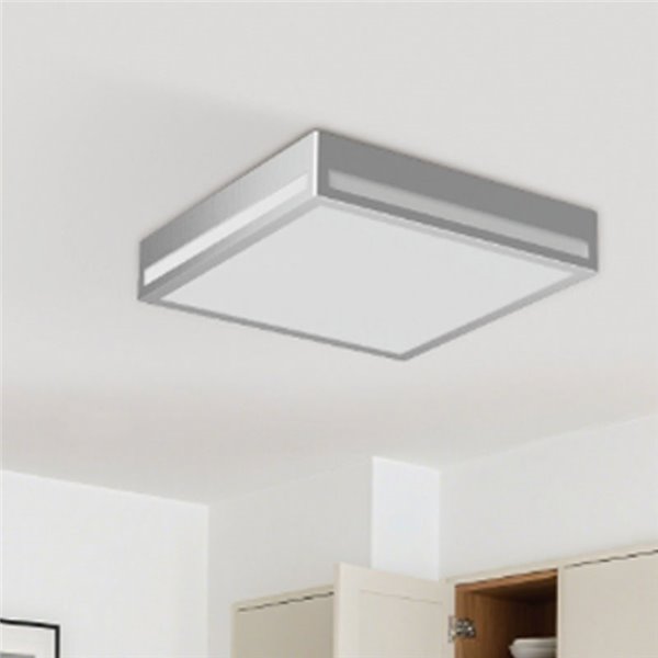 Luminária de teto quadrada de LED 380mm com superfície galvanizada prateada 36W IP44 3CCT (3000K-5700K)