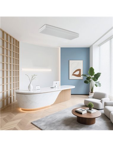 Plafonnier LED rectangulaire 200 x 400 mm, montage en saillie, blanc, 40 W, 3000 K/4000 K/5700 K