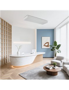 Luminária de teto retangular de LED, 200x742mm, montagem em superfície, branca, 80W/72W/64W - 3000K/4000K/5700K 2