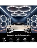 Lampe LED moderne hexagonale en nid d'abeille à 5 panneaux, 144 W, 6500 K, 2220 x 1550 mm, boîtier blanc
