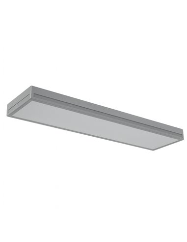 Plafonnier LED rectangulaire 200 x 742 mm, finition argentée galvanisée, 80 W/72 W/64 W - 3000 K/4000 K/5700 K