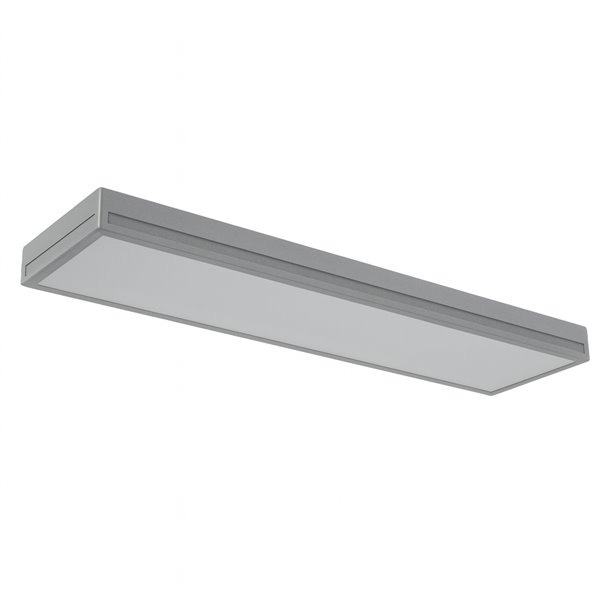 Plafonnier LED rectangulaire 200 x 742 mm, finition argentée galvanisée, 80 W/72 W/64 W - 3000 K/4000 K/5700 K