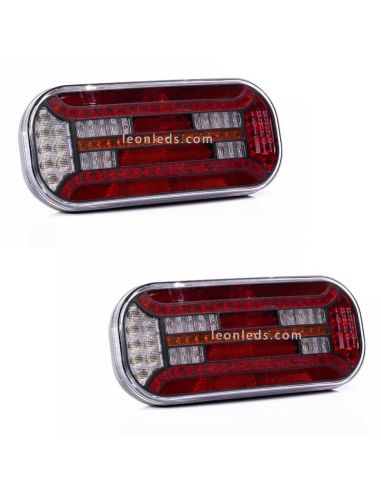 Piloto trasero LED con triángulo e intermitente progresivo con luz de matricula inferior 12V/24V R1 S1 2a AR F1 IIA L