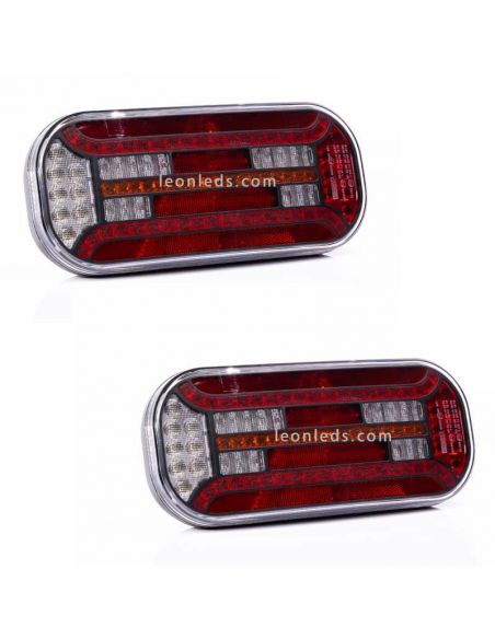 Piloto trasero LED con triángulo e intermitente progresivo con luz de matricula inferior 12V/24V R1 S1 2a AR F1 IIA L