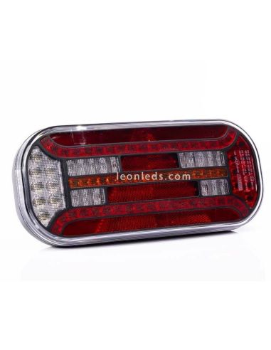 Piloto trasero LED con triángulo e intermitente progresivo con luz de matricula inferior 12V/24V R1 S1 2a AR F1 IIA L