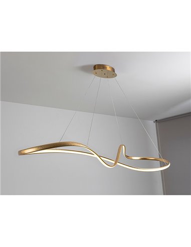 Luminária de teto LED LIA 37W, dimerizável, temperatura de cor de 2700-5000K, com controle remoto, 150cm, IP20