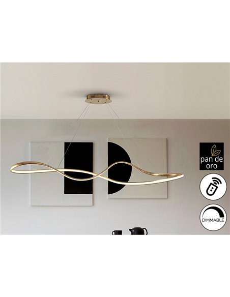 Lámpara de techo LED LIA 37W regulable 2700-5000K CCT con mando 150cm IP20