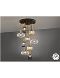 Lámpara de techo NORMA 9 luces E27 regulable Ø80cm Negro latón IP20