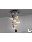 Lámpara de techo NORMA 9 luces E27 regulable Ø80cm Negro latón IP20