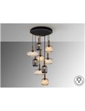 Lámpara de techo NORMA 9 luces E27 regulable Ø80cm Negro latón IP20