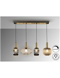 Lámpara de techo NORMA 4 luces en línea E27 regulable Negro latón 