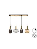 Lámpara de techo NORMA 4 luces en línea E27 regulable Negro latón 