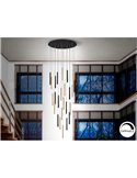 Lámpara LED de techo VARAS 25 luces 125W 3000K Oro y negro