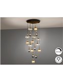 Lámpara de techo NORMA 18 luces E27 regulable Negro y latón
