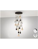 Lámpara de techo NORMA 18 luces E27 regulable Negro y latón