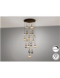 Lámpara de techo NORMA 18 luces E27 regulable Negro y latón