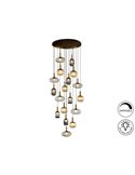 Lámpara de techo NORMA 18 luces E27 regulable Negro y latón