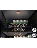 Lámpara LED MOLLY tres aros dimable 138W regulable Oro rosa