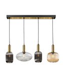 Lámpara de techo NORMA 4 luces en línea E27 regulable Negro latón 