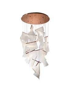 Lámpara LED de techo VELOS 14 luces  68W 3000K regulable Oro rosa