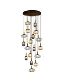 Lámpara de techo NORMA 18 luces E27 regulable Negro y latón