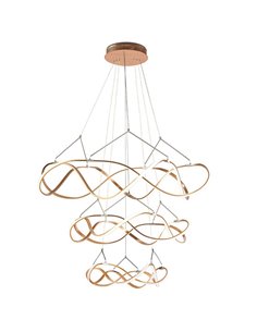 Lampe LED MOLLY, trois anneaux à intensité variable, 138 W, or rose