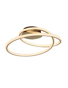 Luminária de teto tubular LED 44W 3520lm 3000K, design dourado