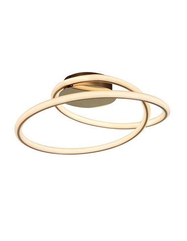 Luminária de teto tubular LED 44W 3520lm 3000K, design dourado