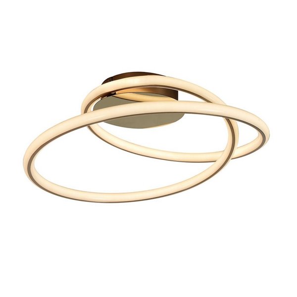 Luminária de teto tubular LED 44W 3520lm 3000K, design dourado