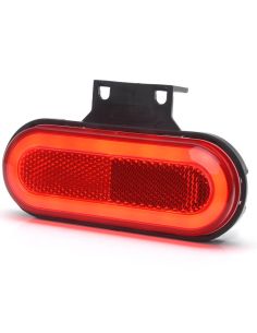 Luz de sinalização traseira em LED neon vermelho com refletor e suportes 12V–24V W198 R IA ADR 2