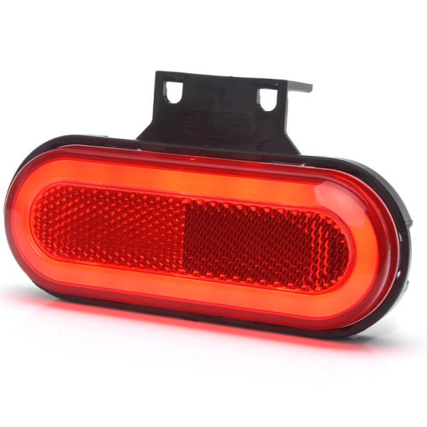Galibo LED neón rojo trasero con catadióptrico y soportes 12V–24V W198 R IA ADR