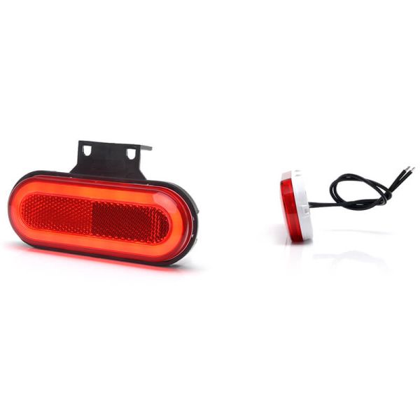 Galibo LED neón trasero con catadióptrico y soportes 12V–24V W198 R IA ADR