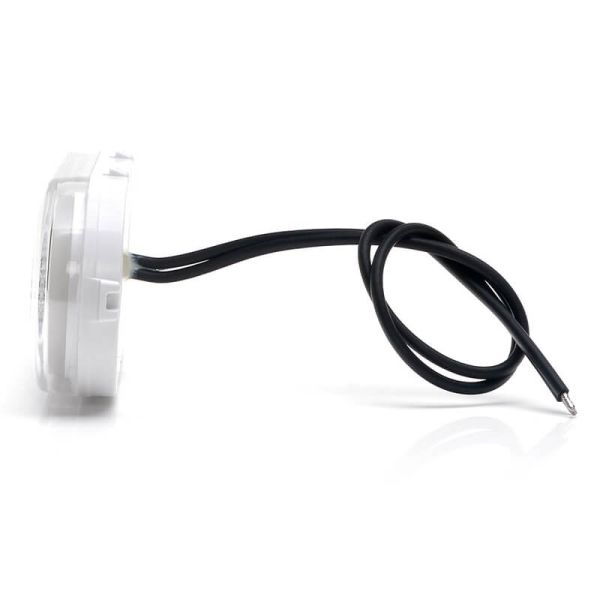 Sinalizador frontal LED neon branco com refletor e suportes.