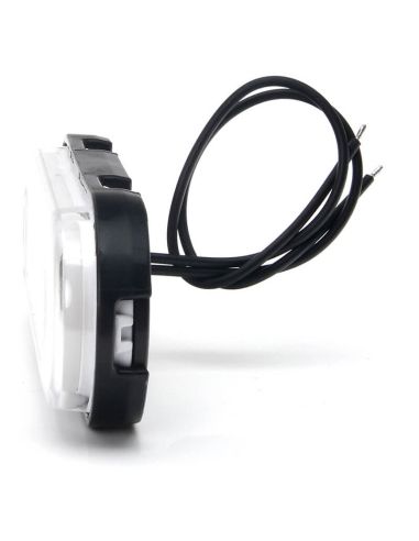 Sinalizador frontal LED neon branco com refletor e suportes.