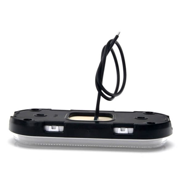 Sinalizador frontal LED neon branco com refletor e suportes.